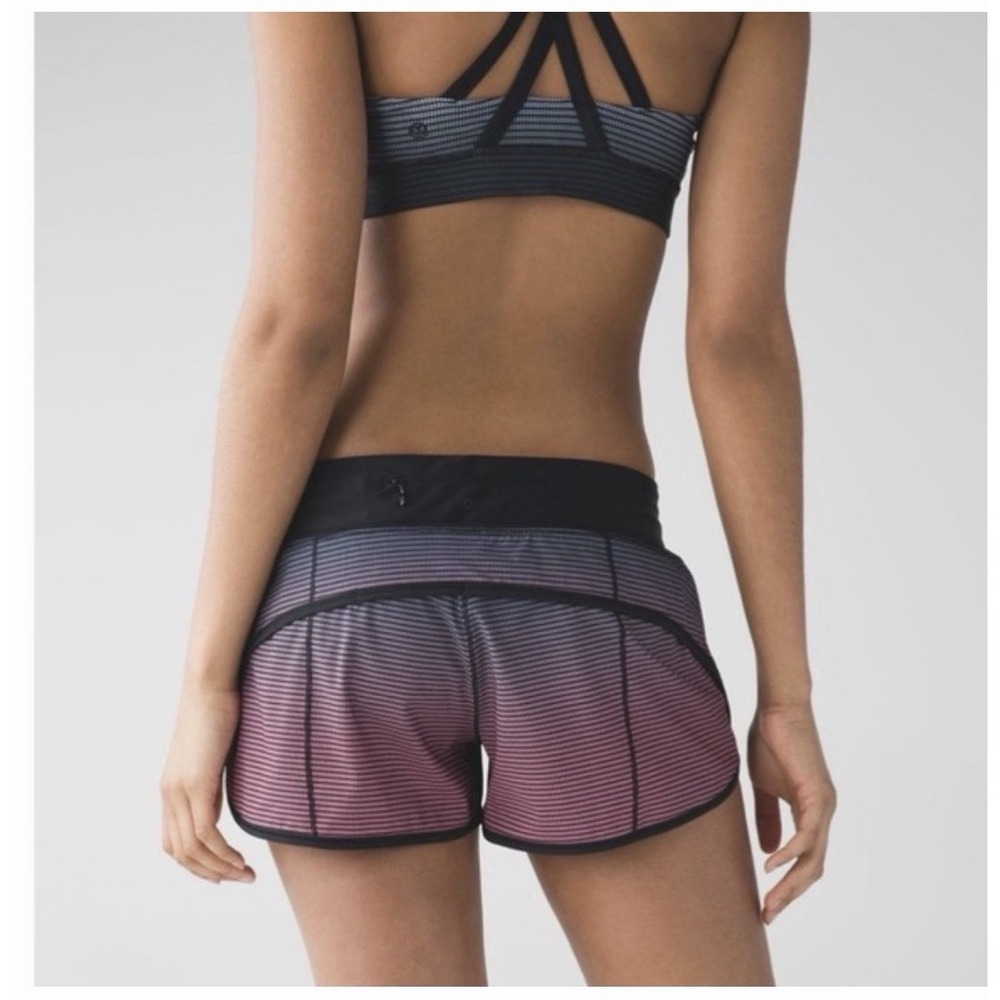 Lululemon H20 Speed Up Shorts Sz 6 Double Gradient Yum Pink Alberta Lake Black